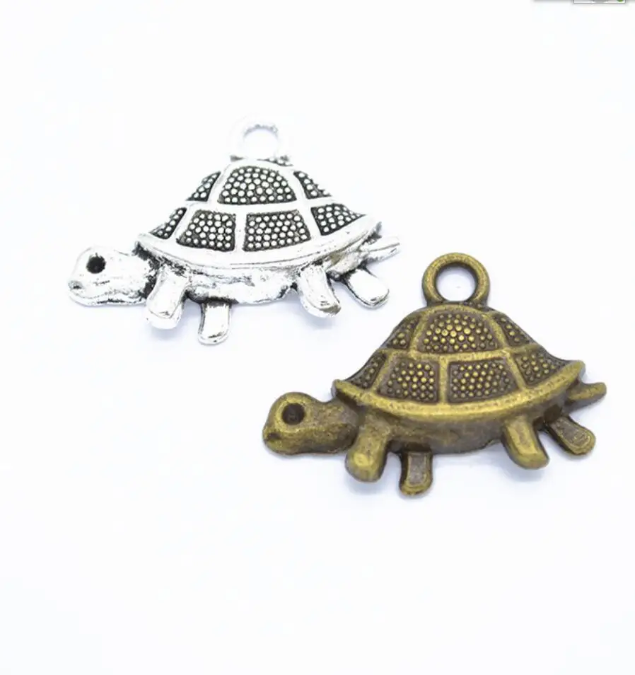 

10pcs 28*19mm Silver Color Zinc Alloy Turtle Charms Pendant DIY Jewelry Findings Fits Bracelet Necklace F0633