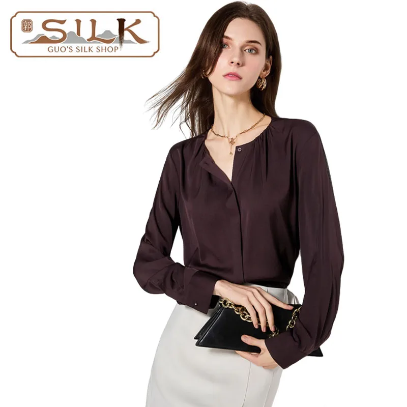 

100% Natural Silk Women's Shirt - Sophisticated Luxury Style Fashion Clothing Spring Summer Comfortable Soft, Fine Lustrous