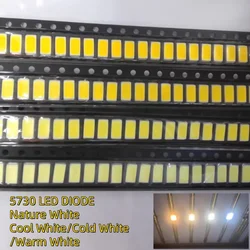 LAUBEI 100Pcs 5730-CW WW 0.5W-150Ma 50-55lm White Light 3000K 4000K 6000K 95000K SMD 5730 5630 LED 5730 diodes 3.2 - 3.4V
