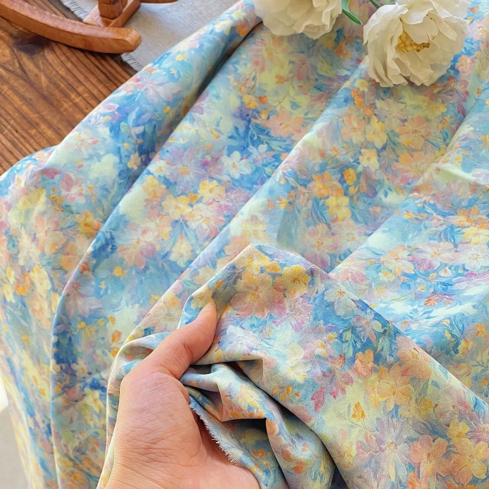 

145x50 см, хлопчатобумажная ткань 40 s, для красочной юбки с цветочным принтом тай-дай для женщин и детей, ткань для шитья