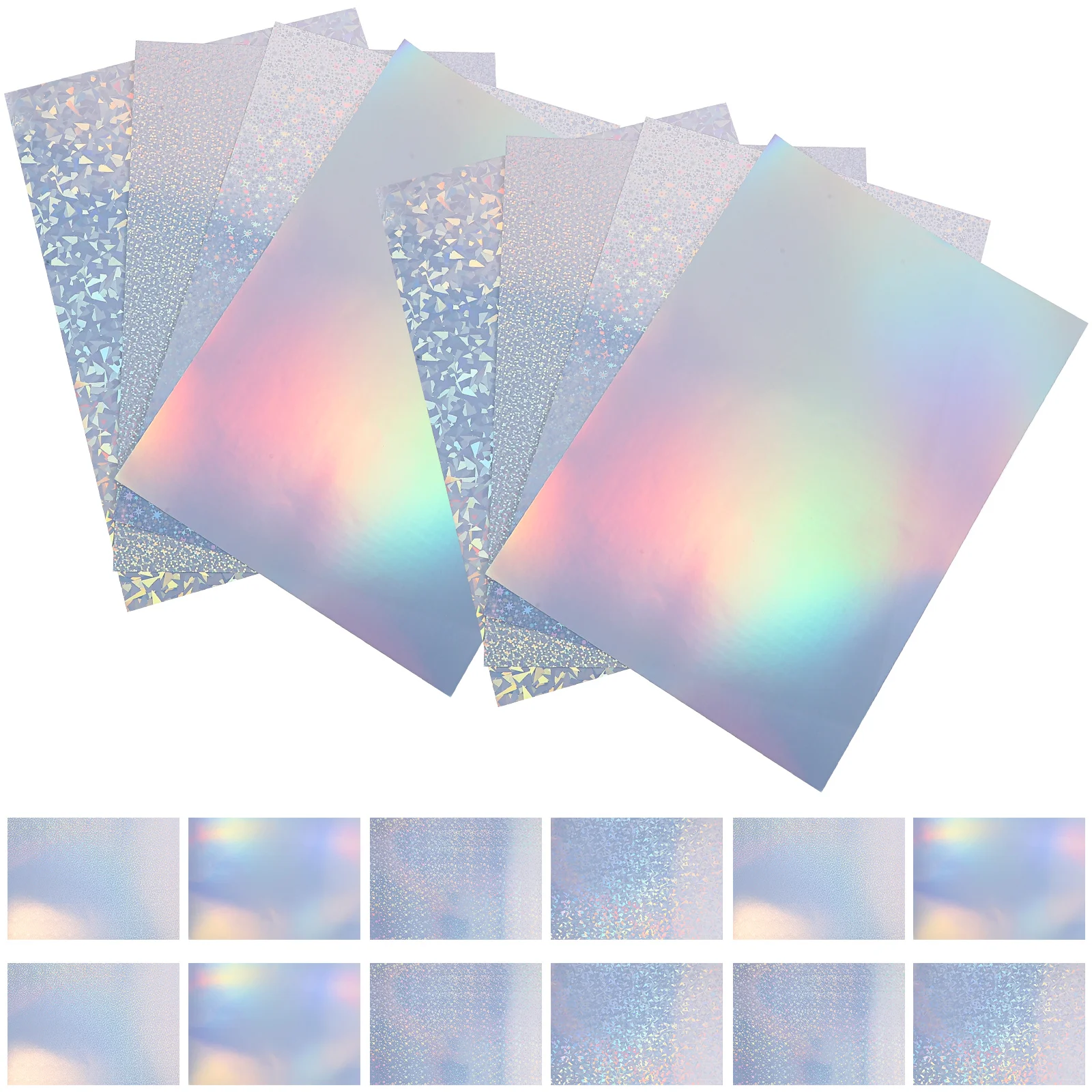 20 Sheets Holographic Printing Paper Waterproof Stickers Printer Labels Decal Self-adhesive Address Blank Printable