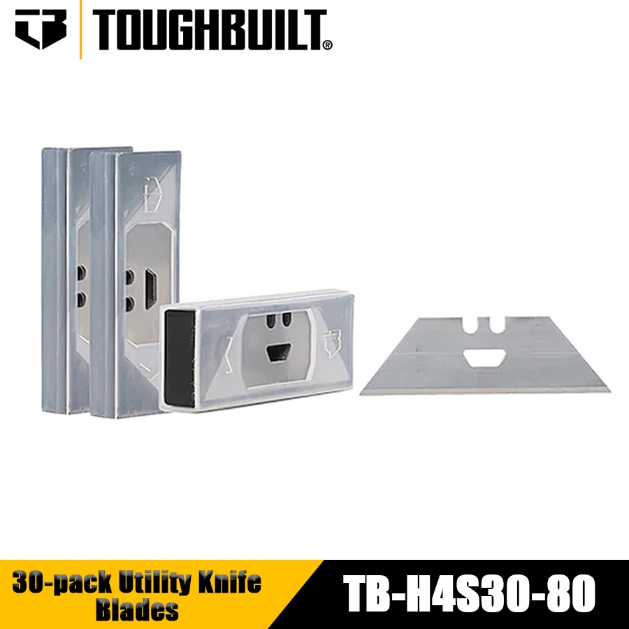 

TOUGHBUILT TB-H4S30-80/TB-H4S-5/TB-H4N-5 30/5 pcs Utility Knife/Cowhorn/Trapezoidal Blades Special for Scraper and Knife