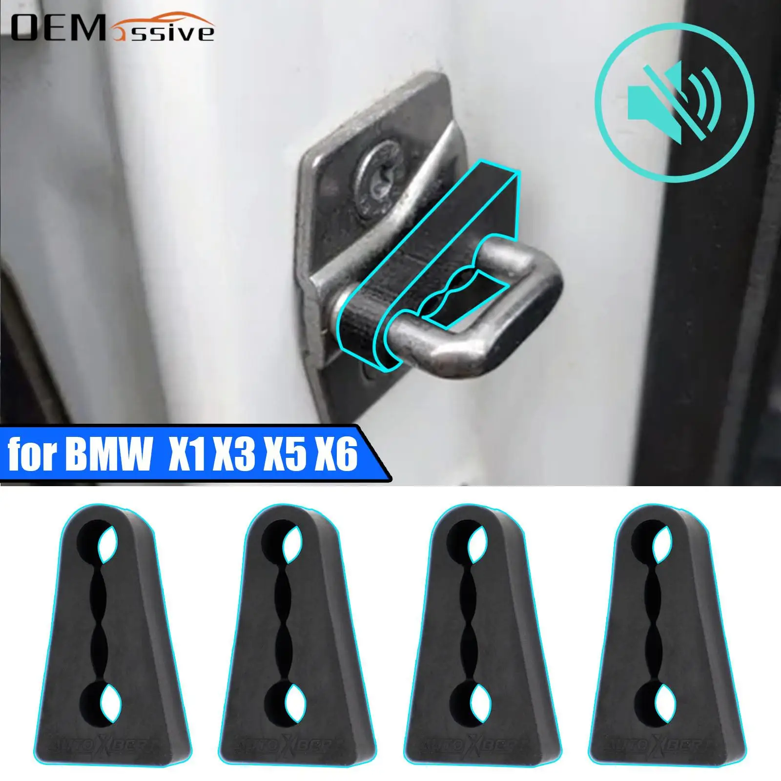 Door Lock Buffer Damper For BMW X1 X3 X5 X6 E84 E83 F25 E70 E71 Soundproof Insulation Quiet Screaks Deaf Creaking Noise Seal