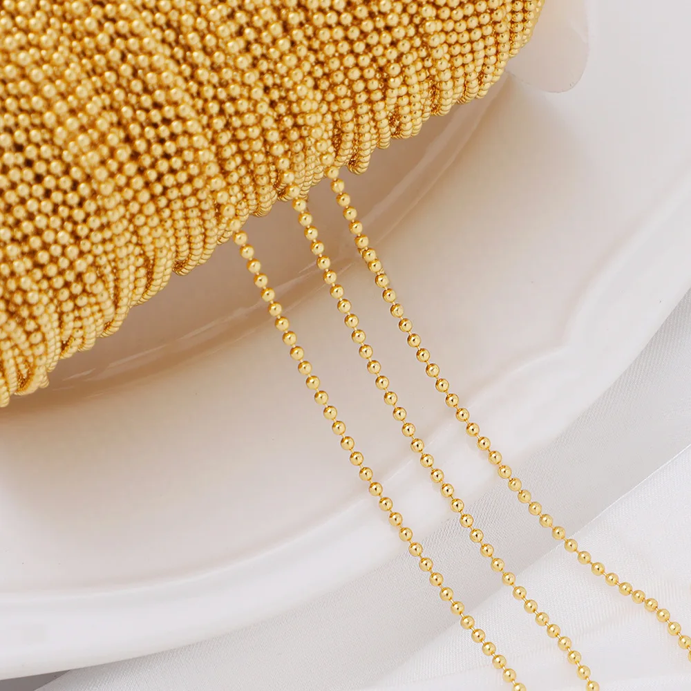 WT-BC207   WKT 2023 Luxury Copper Plated 18K Chain 1.5mm Beads Birthday Gift Jewelry Accessories Necklace Chain