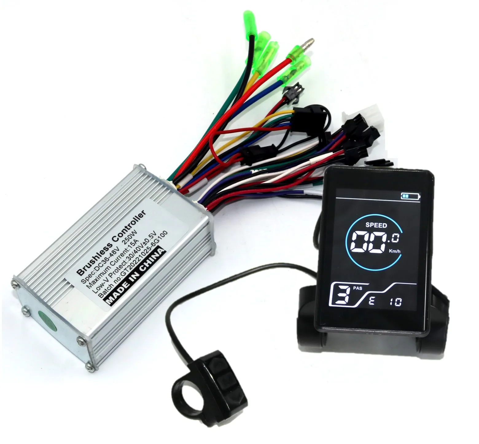 

GREENTIME 36V/48V 250W BLDC Motor Controller E-bike Scooter Brushless Speed Driver and X5 LCD Display