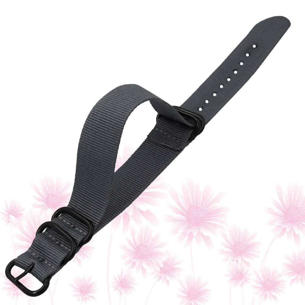 

Attractive Nylon Watch Strap 22mm Grey Durable Ergonomic Design Smooth Texture Comfortable Wearing Replacement Band