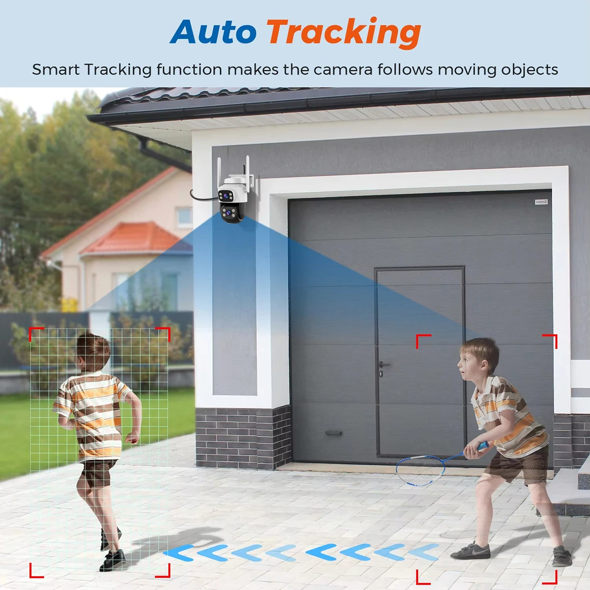 8MP 4K Dual Lens PTZ Security Camera Dual Screen Outdoor WiFi IP Camera AI Auto Tracking Human Detection Two Way Audio CCTV