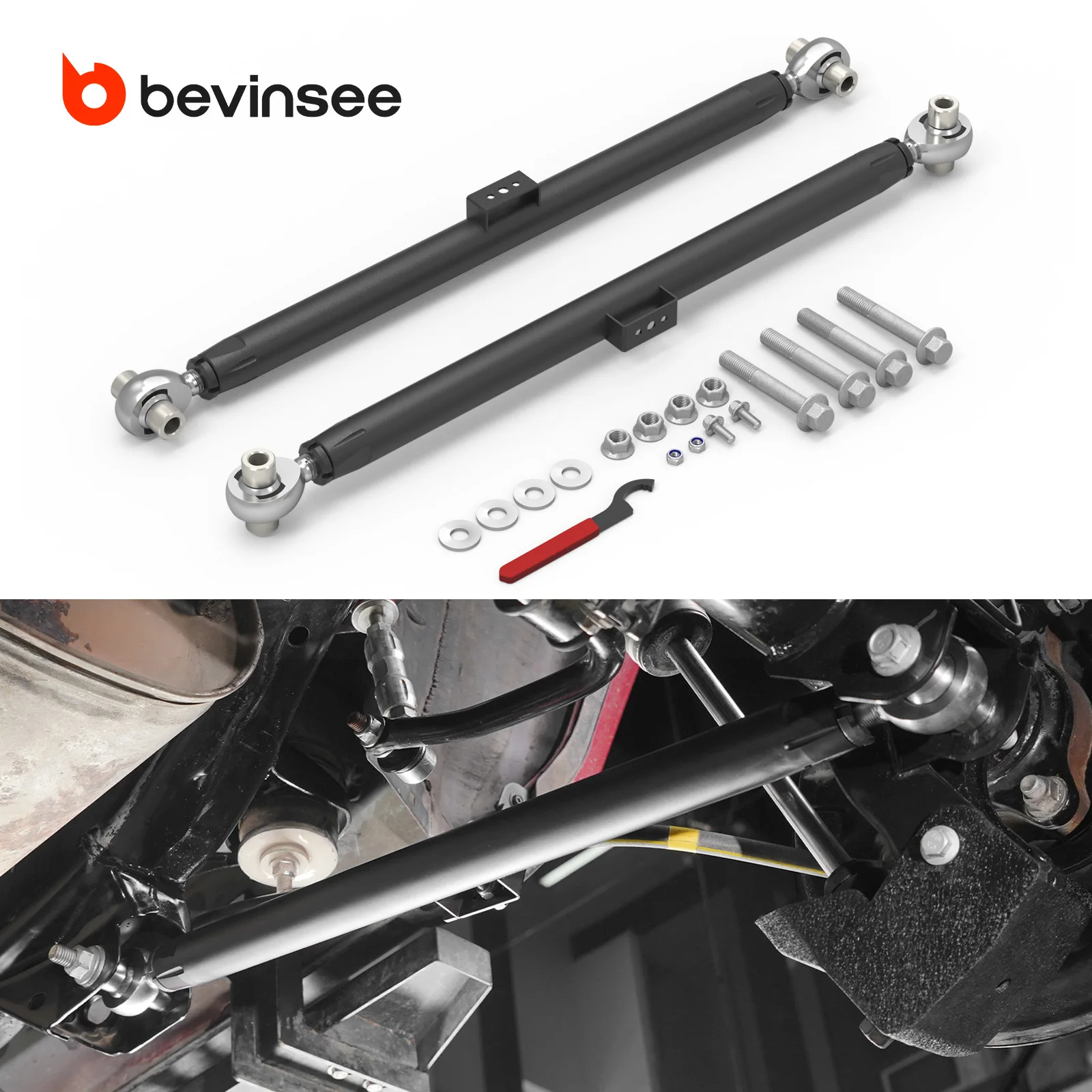 

BEVINSEE Steel Rear Lower Adjustable Control Arm for Toyota 4Runner 2003-2024, Replace for 48720-35061