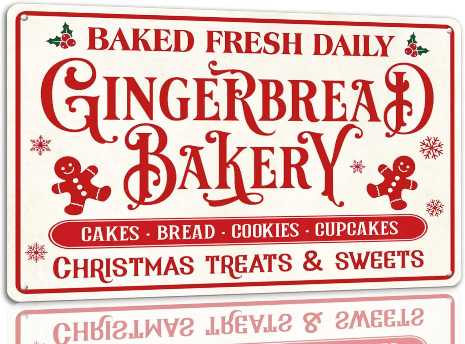 Baked Fresh Daily Gingerbread Bakery Tin Sign Funny Christmas Metal Signs Retro Santa Sign Christmas Wall Art Decor For Home Caf