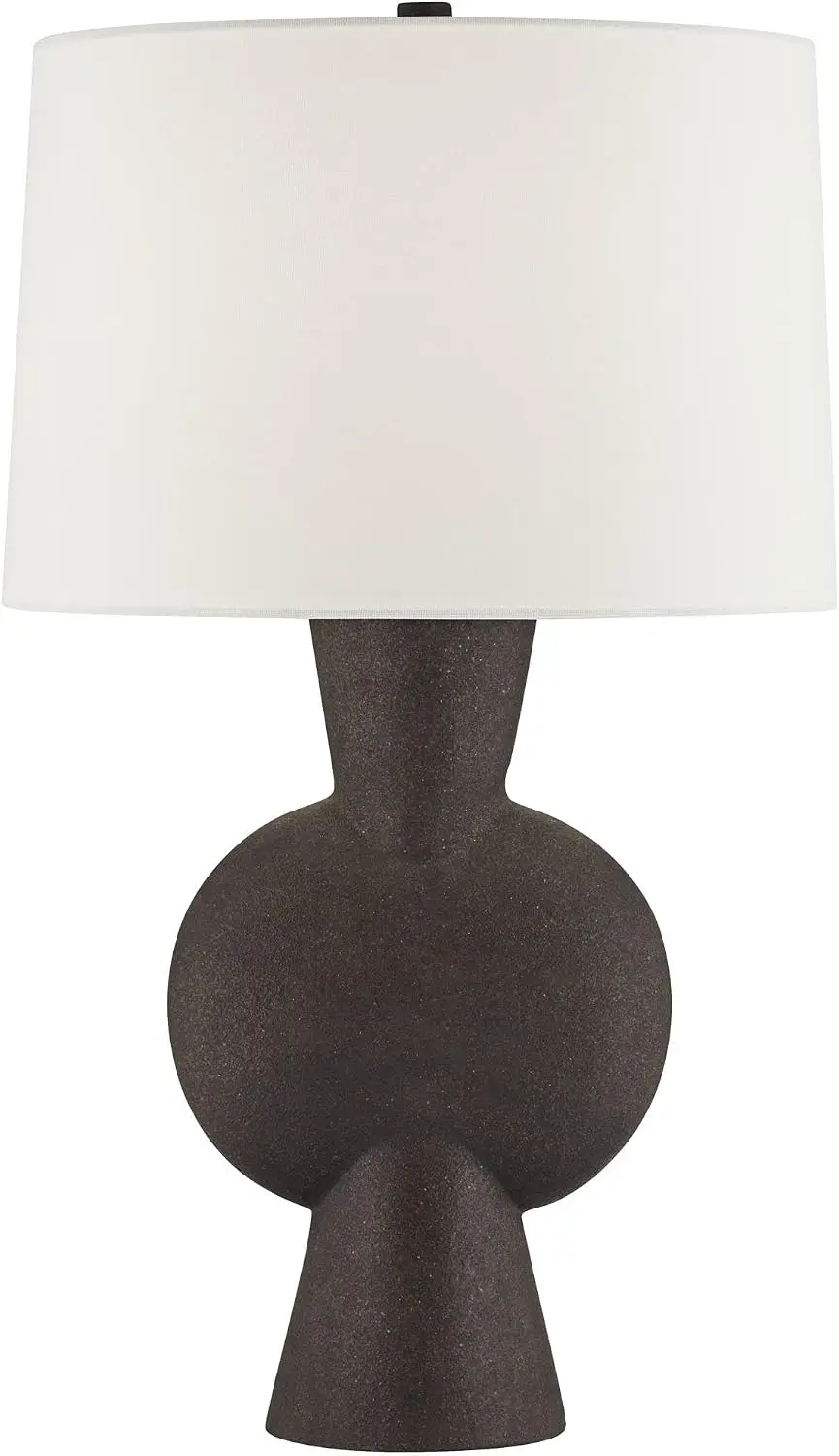 Modern Gourd Matte Brown Sculptural Table Lamp 26 Inch
