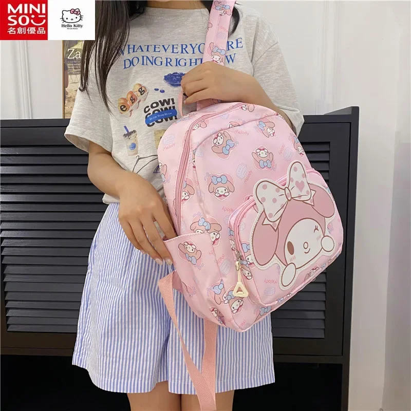 MINISO Hello Kitty Pacha Dog Kuromi Backpack Sanrio School Bag Cute Backpack for Students and Children Going Out Small Backpack