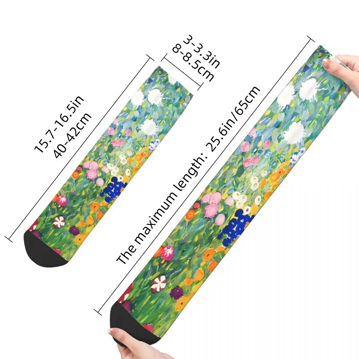 Sock for Men Flower Garden Hip Hop Harajuku Gustav Klimt Patting Art Happy Breathable Pattern Printed Boys Crew Sock Casual Gift