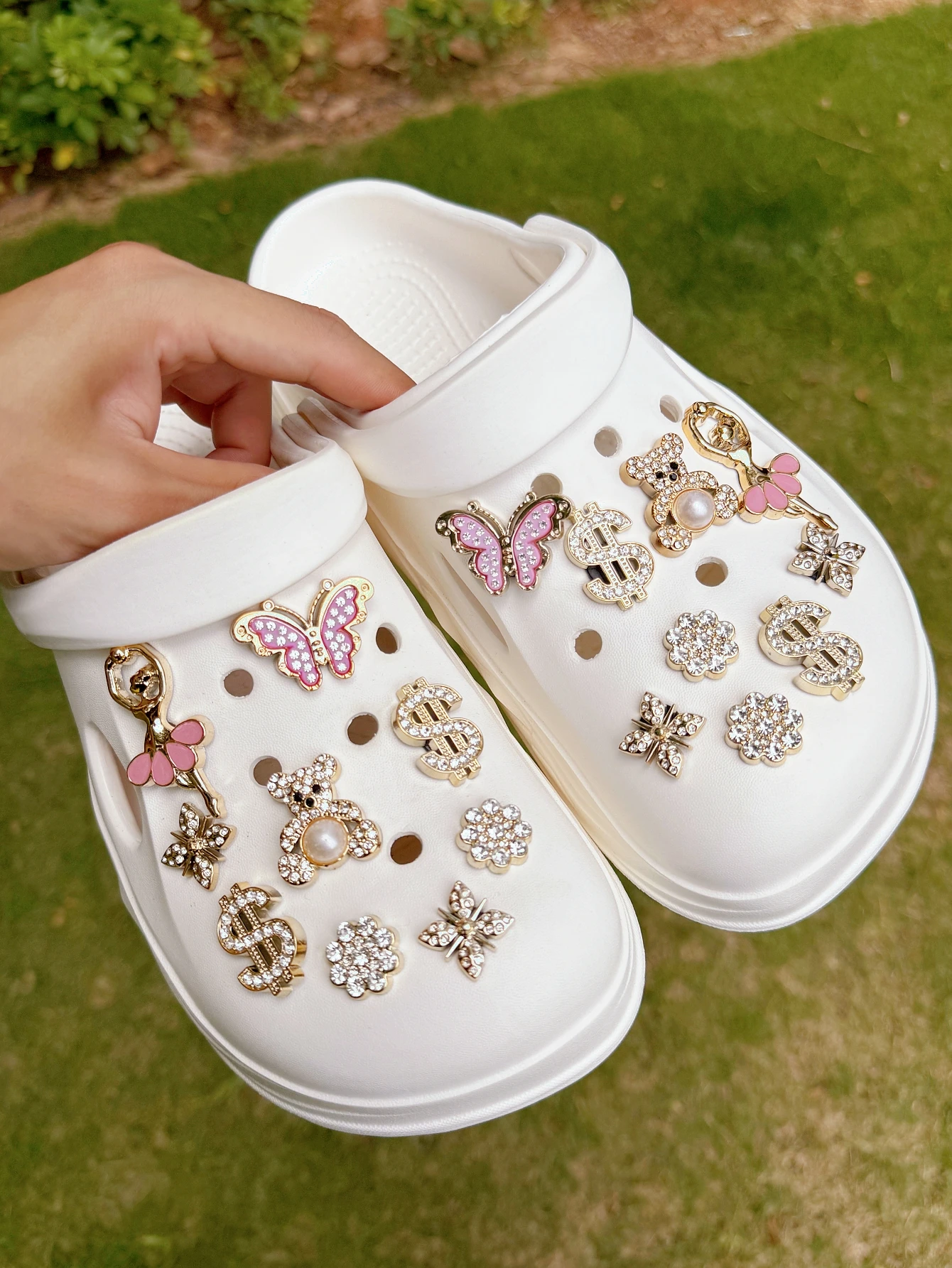 18pcs Fashionable Gold Tone Rhinestone Bear Shoe Boot Accessories Suitable For Clogs, Garden Shoes, Beach Shoes, DIY Detachable image 4