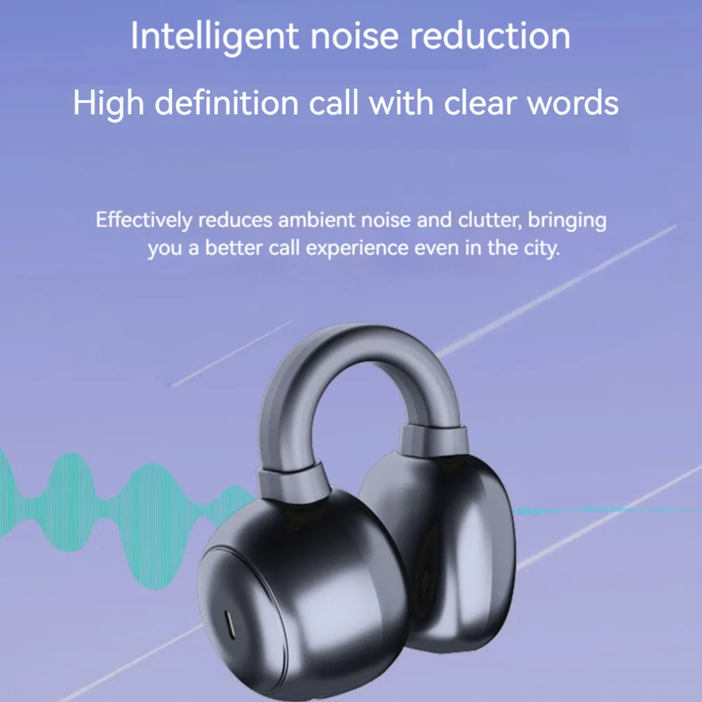 Origin Bone Conduction Earphones Bluetooth wireless Headsets Earbuds Clip on Ear Comfortable Headphones Sport Digital Display