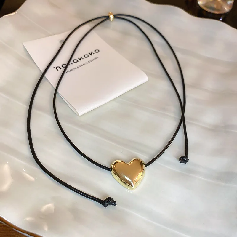 قلادة حب مطلية بالكهرباء، سلسلة الترقوة المتخصصة على الطراز الكوري، فاخرة خفيفة، متعددة الاستخدامات، مجوهرات راقية للنساء #4