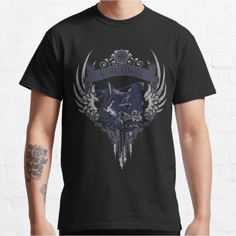 

KUSHALA DAORA 0220 Monster hunter world gift t shirt for men Cartoon Video game MHW Graphic Tee Y2K Clothes All size tops S-6XL