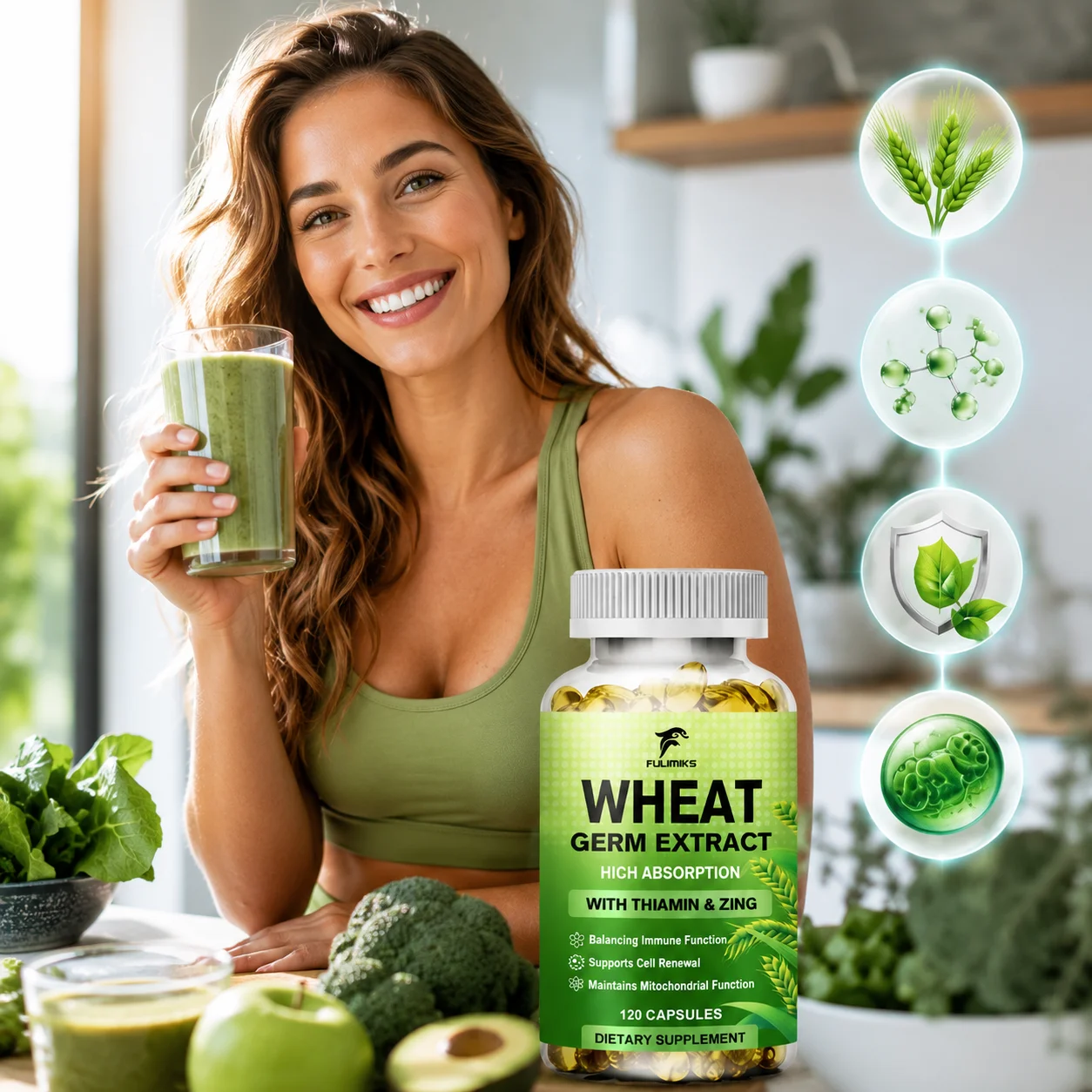 

Fermented Wheat Germ Extract Supplement, with Spermidine, Supports Cellular Recycling, Anti-Aging, Energy & Immune Function