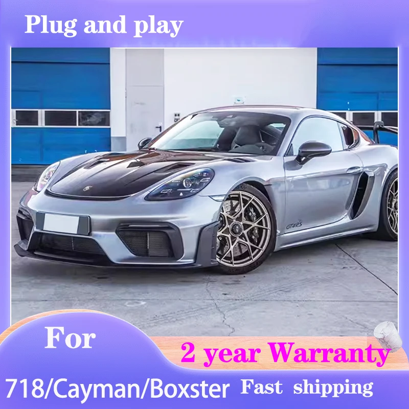 Car Styling for Porsche 718 Front Light 2016-2021 Cayman Headlight Boxster DRL Turn Signal High Beam Angel Eye Projector Lens