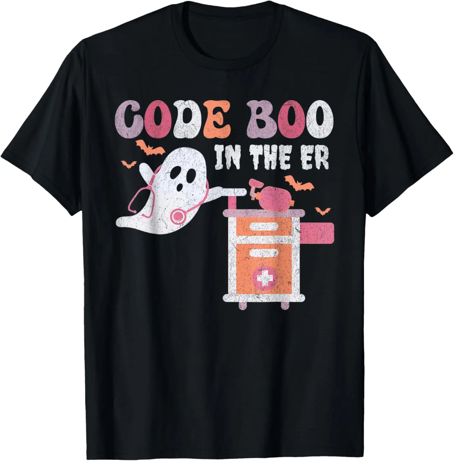 Ghost Code Boo In The ER Respiratory Therapist Halloween T-Shirt