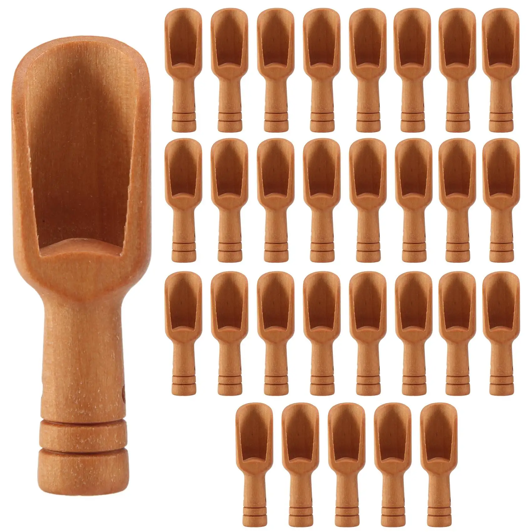 

30 Pcs Mini Wooden Spoon, Mini Bath Salt Spoon, Wooden Candy Spoon, Washing Powder Spoon Spoon Set Baby Spoon