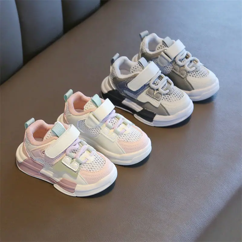 

Summer Boy Girl Lightweight Sports Shoes Children Breathable Mesh Sneakers Fashion Soft Non-slip Dad Shoes Casual Sneaker