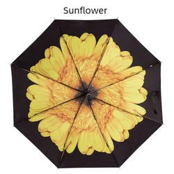 Little Black Umbrella Series Men And Women Flower Sun Anti-uv Umbrellas Ladies Parasol Folding Wind resistant