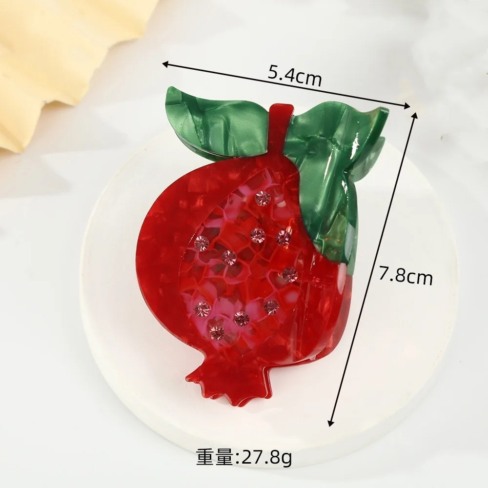 جديد الصيف الفاكهة سلسلة خلات مشبك شعر حجر الراين الفراولة المانجو مخلب كليب كراب مقاطع الشعر للنساء الفتيات إكسسوارات الشعر