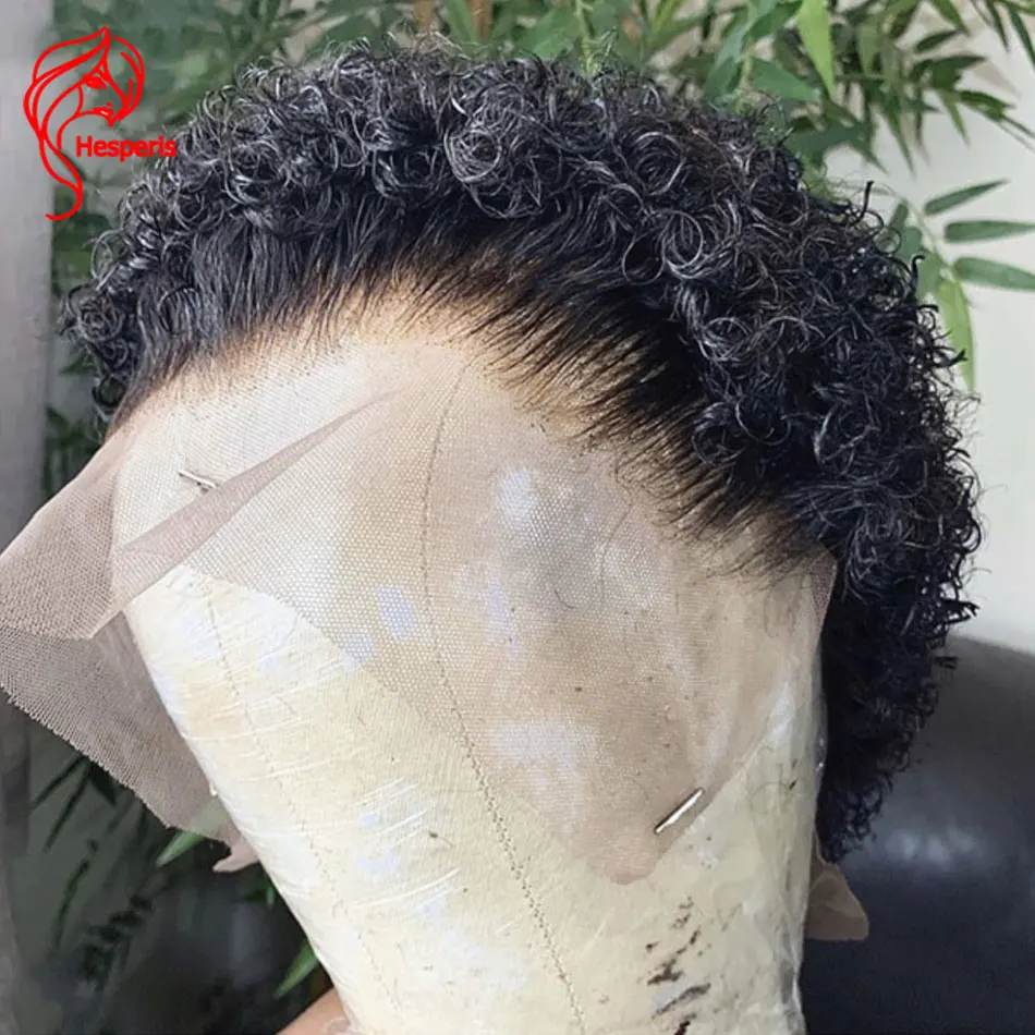 Hesperis Pixie Cut Wig Transparent Lace Front Human Hair Wig Short Kinky Curly Bob Wigs Brazilian 13X6 Human Hair Wigs For