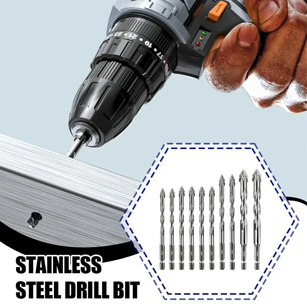 ชุดดอกสว่านเจาะกระเบื้องเซรามิก คอนกรีต แก้ว แบบเจาะแห้ง หัวเจาะแบบไขว้ 4 ฟัน