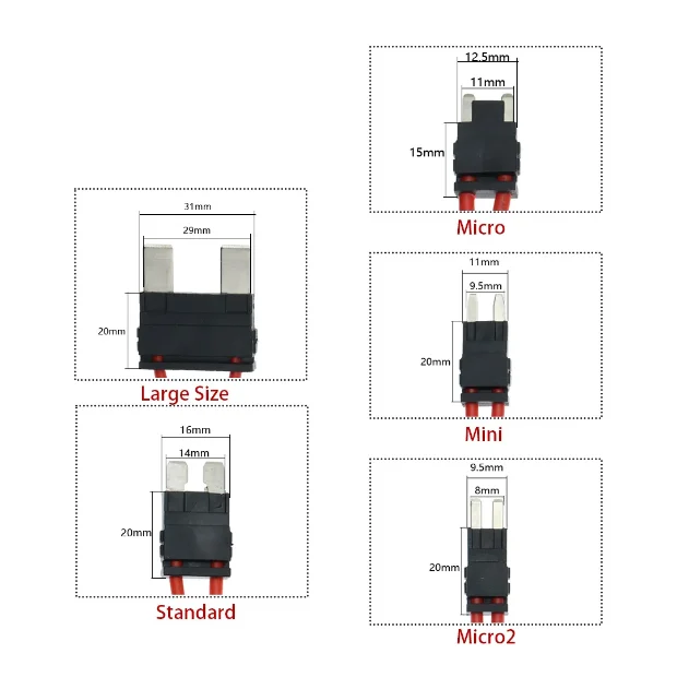 10/15/20/30/50A 32V ACC Large Size Standard Mini Micro2 Automotive Non-Destructive Power Taking Fuse Box ATM Blade Fuse Extender