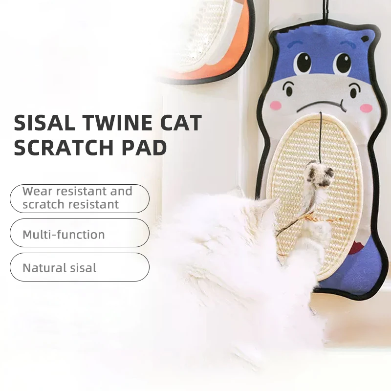 GiGwi Pet Toys Simulation Feather Cat Scratch Cushion Sisal Twine Wear-resisting No-chip Wall hanging Scratch Board Toy Pets