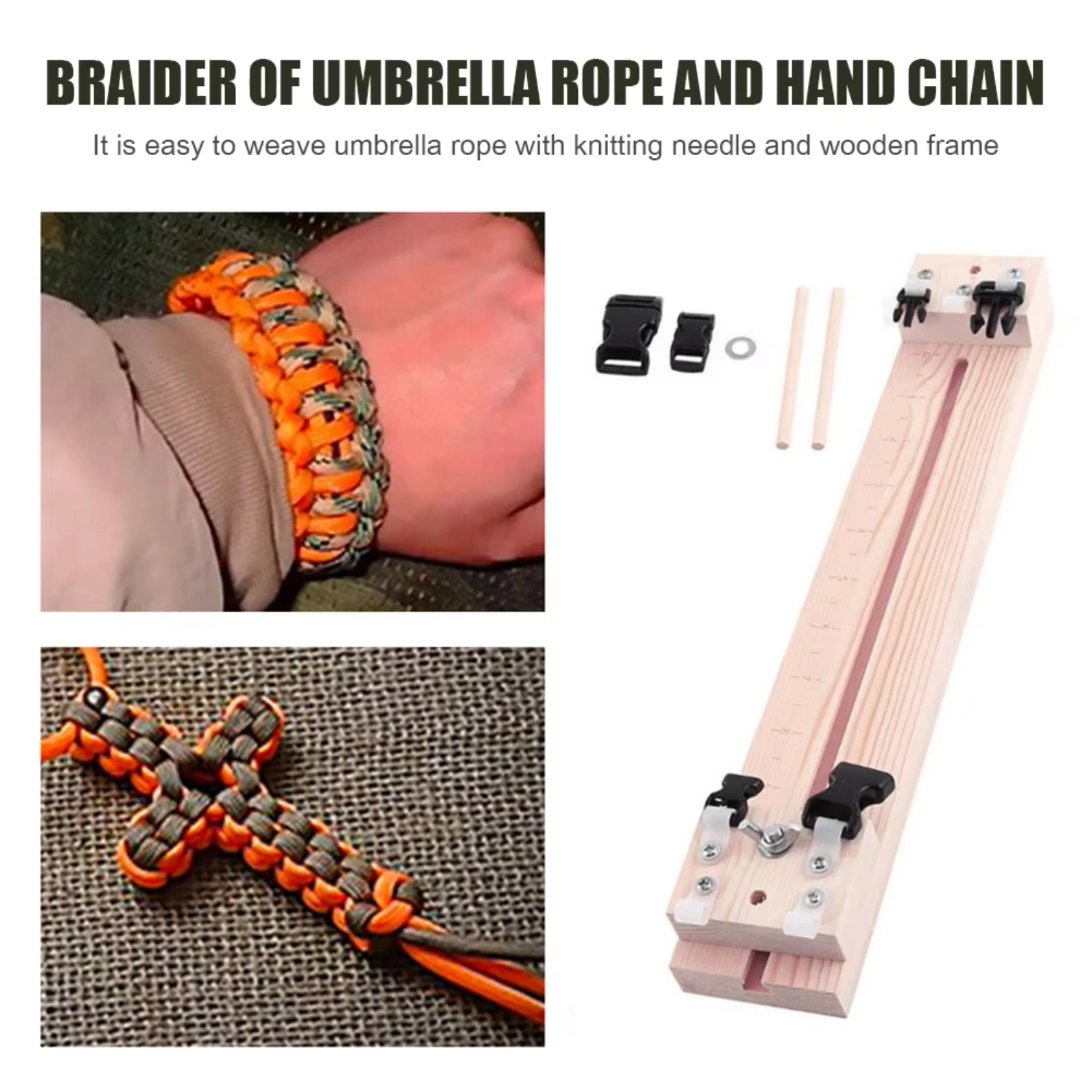 

DIY Umbrella Rope Bracelet Knitting Tool Weaver Wooden Wristband DIY Wood Paracord Jig Bracelet Maker Wristband Maker Braider