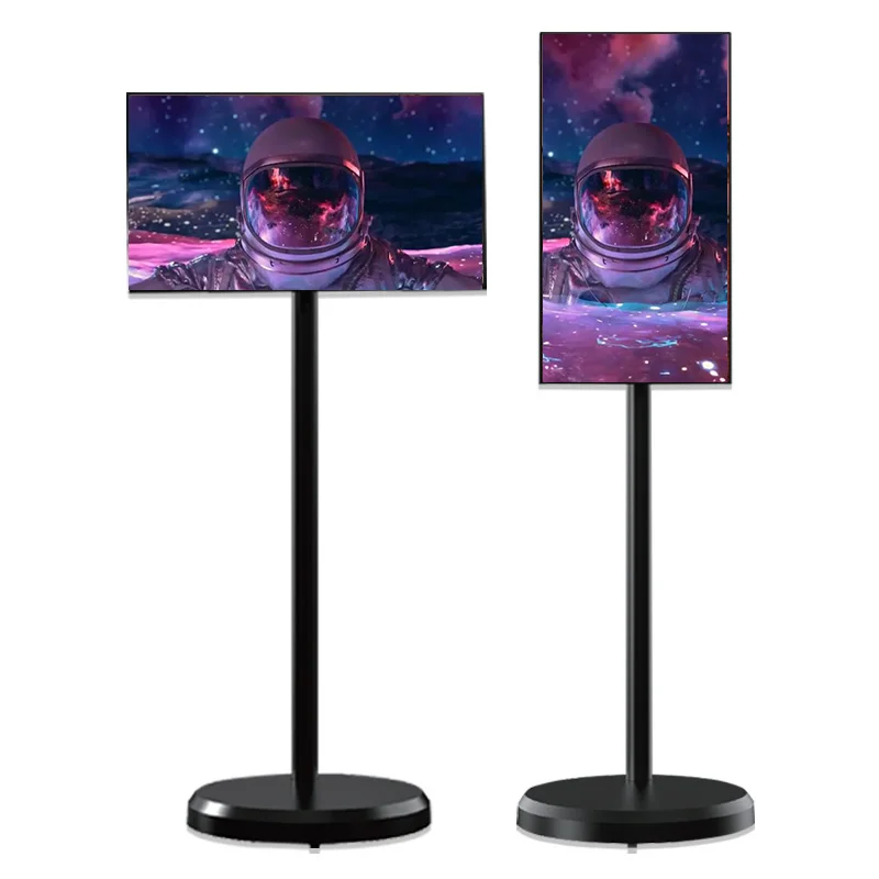 

24.5-Inch White Cabinet LED TV Android Home Audio Video HD Box Smart Flat Screen with Portable Features