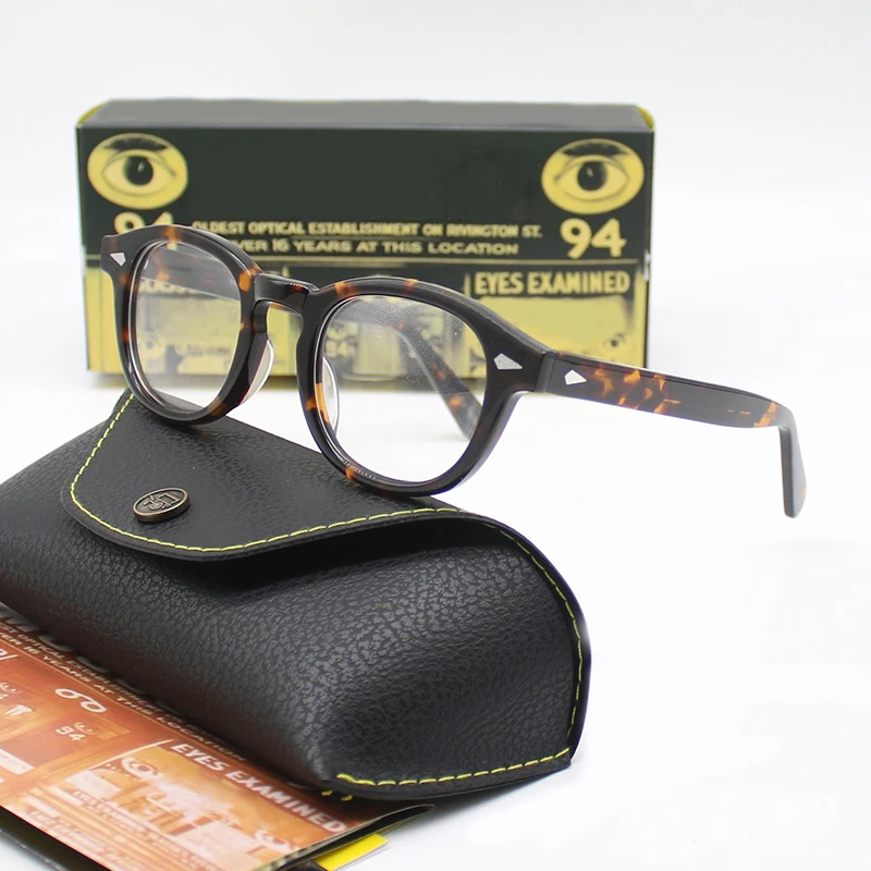 النظارات الرجال Lemtosh إطارات النظارات البصرية النساء جوني ديب العلامة التجارية الفاخرة خمر خلات إطار نظارات قصر النظر المستديرة