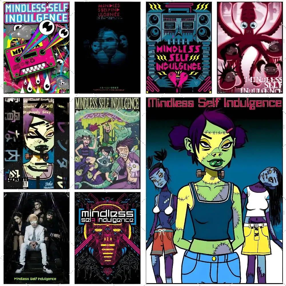 1PC Retro Mindless Self Indulgence Band MSI Poster High-definition Art Sticker Self Adhesive Waterproof Home Decoration