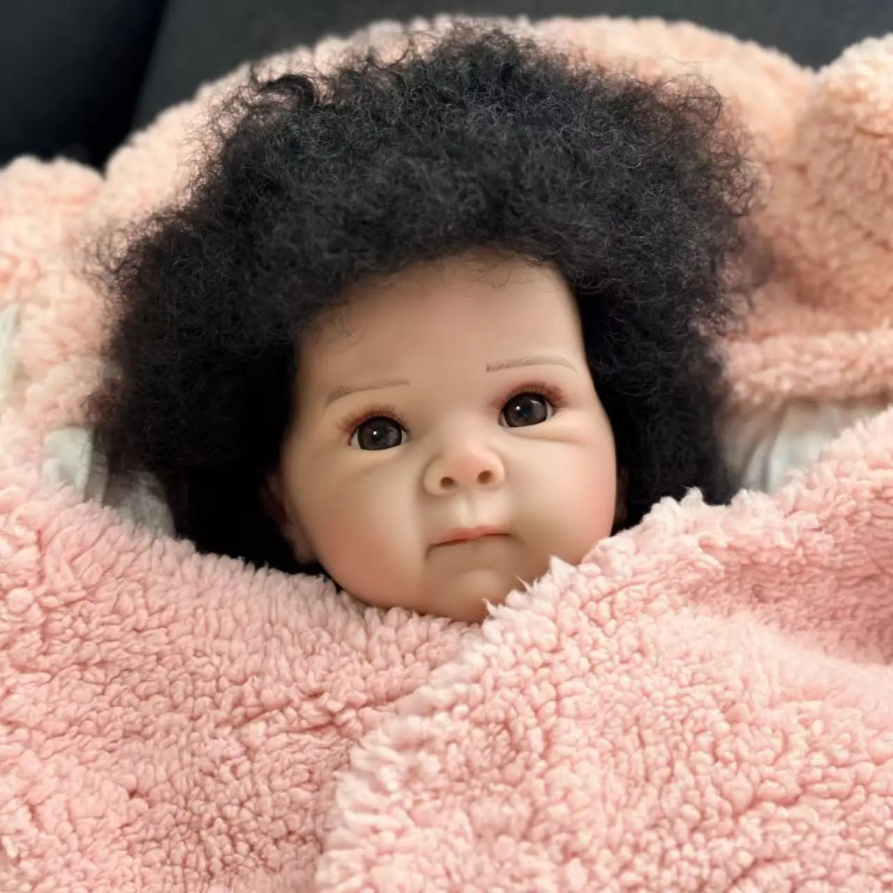 

19inch Excluding Clothing Full Vinyl Body Bettie Dark Skin Lifelike Reborn Doll Multiple Layers Painting 3D Skin Hand Root Hair