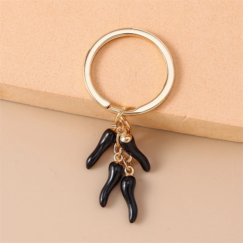 Süße Bonbonfarben Chili Pepper Schlüsselanhänger für Frauen Männer Autoschlüsselhalter Handtasche Anhänger Schlüsselanhänger Zubehör DIY Schmuck Geschenke – Detail 12