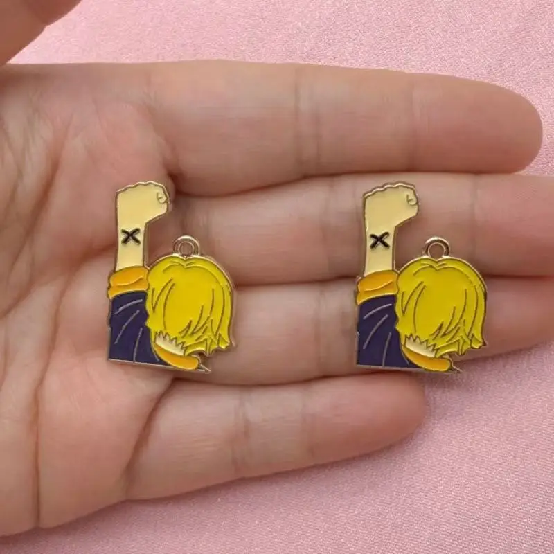 10PCS alloy drip oil cartoon pendant, DIY jewelry making earrings, keychain accessories view 2