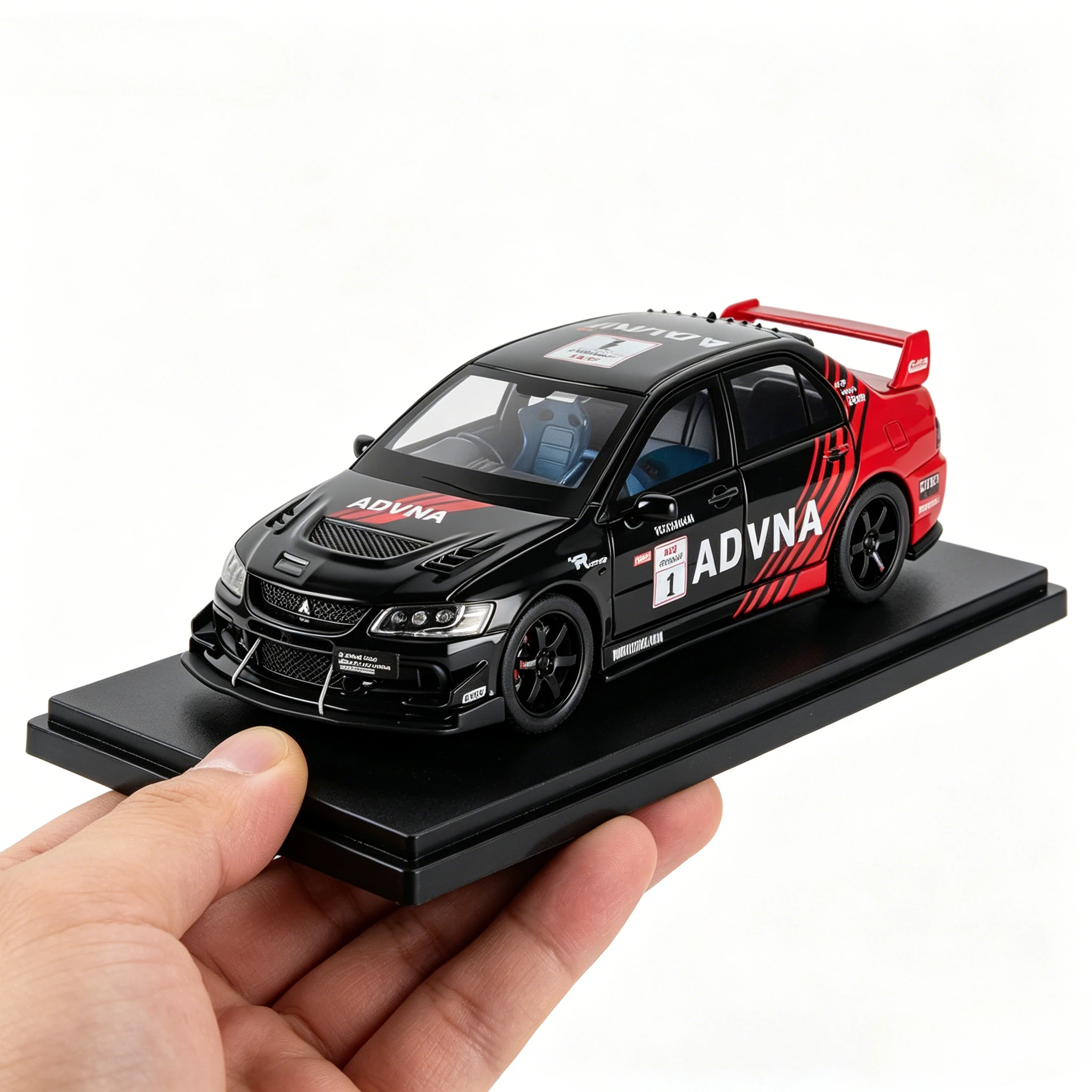 

1:32 Lancer Evolution EVO alloy car model acousto-optic pull back toy racing gift car door can be opened