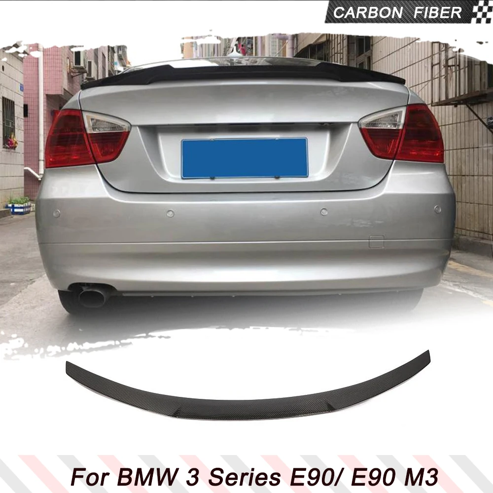 Carbon Fiber Trunk Racing Spoiler for BMW 3 Series E90 M3 2008-2012 & E90 2006-2011 Car Rear Boot Lid Highkick Spoiler Wing Lip