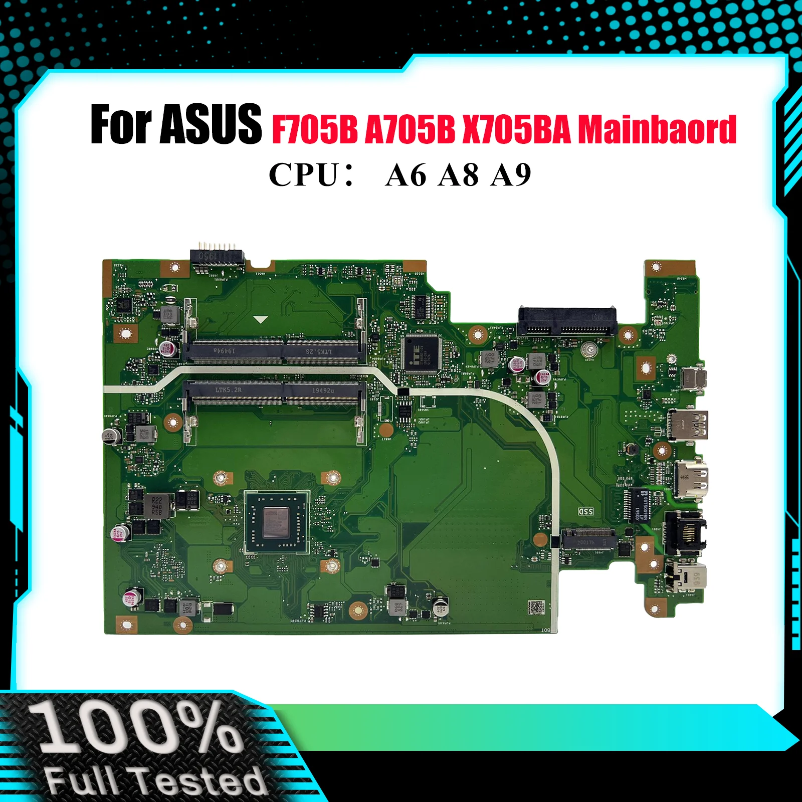 

X705BA Материнская плата для ноутбука ASUS VivoBook X705BA F705B A705B X705B Материнская плата для ноутбука с процессором A6 A8 A9 тест ОК быстрая доставка