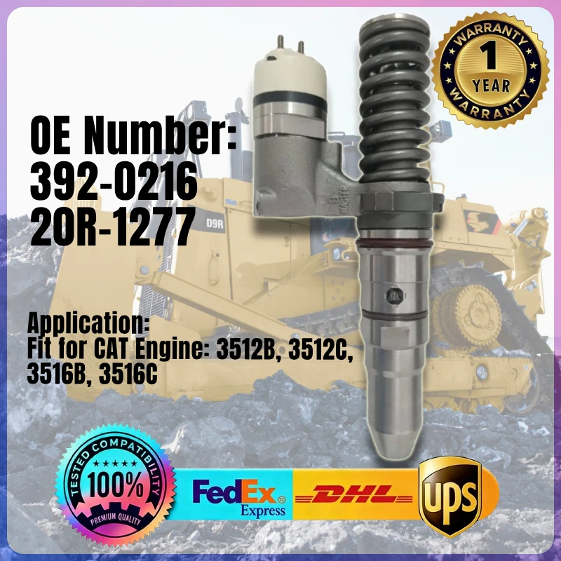 Fuel Injector 392-0216 20R-1277 3920216 20R1277 for Caterpillar CAT Engine 3512B 3512C 3516B 3516C