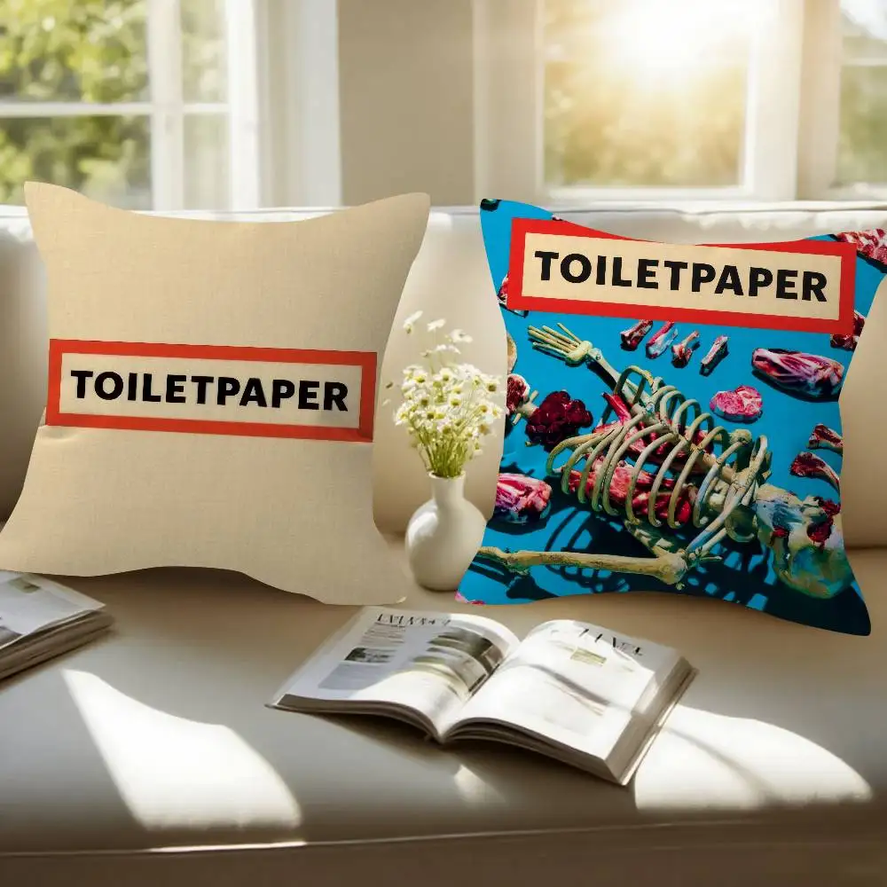 Fashion T-Toiletpaper Double-sided Printed pillow cover Short plush Suitable living rooms bedrooms sofas throw cushion cover