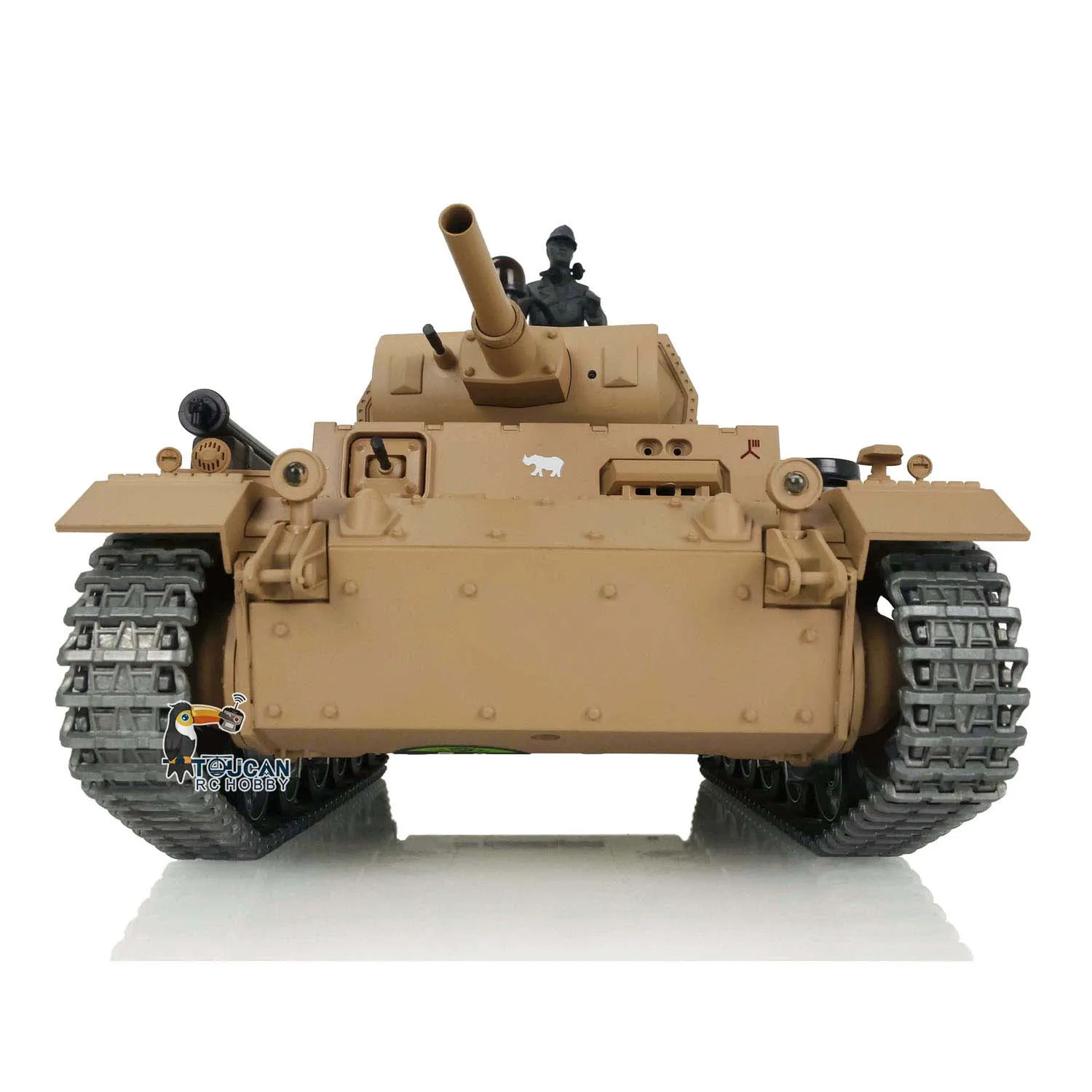 Heng Long 1/16 Scale 7.0 อัพเกรดเยอรมัน Panzer III H RTR RC Battle Tank 3849 โลหะแทร็กรถยนต์ของขวัญ TH17366