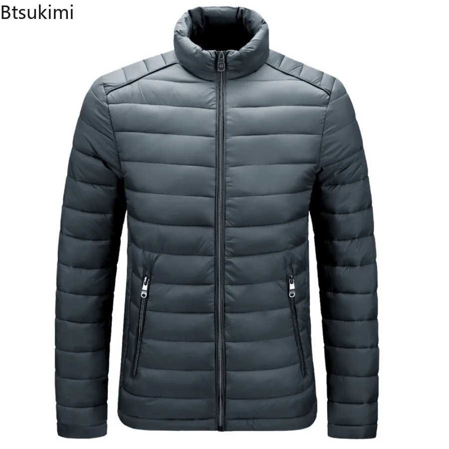 New 2025 Men's Parkas Fashion Autumn Winter Warm Stand Collar Jackets Parkas Coats Casual Windproof Parka Slim Outwear for Men