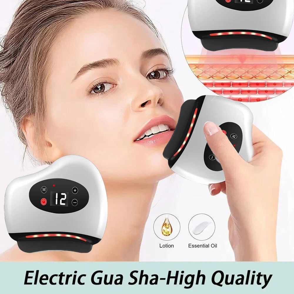 

Electric Scraping Board Massage Hot Compress Dredging Meridian Lymphatic Drainage Soothe Tense Muscles Gua Sha Board