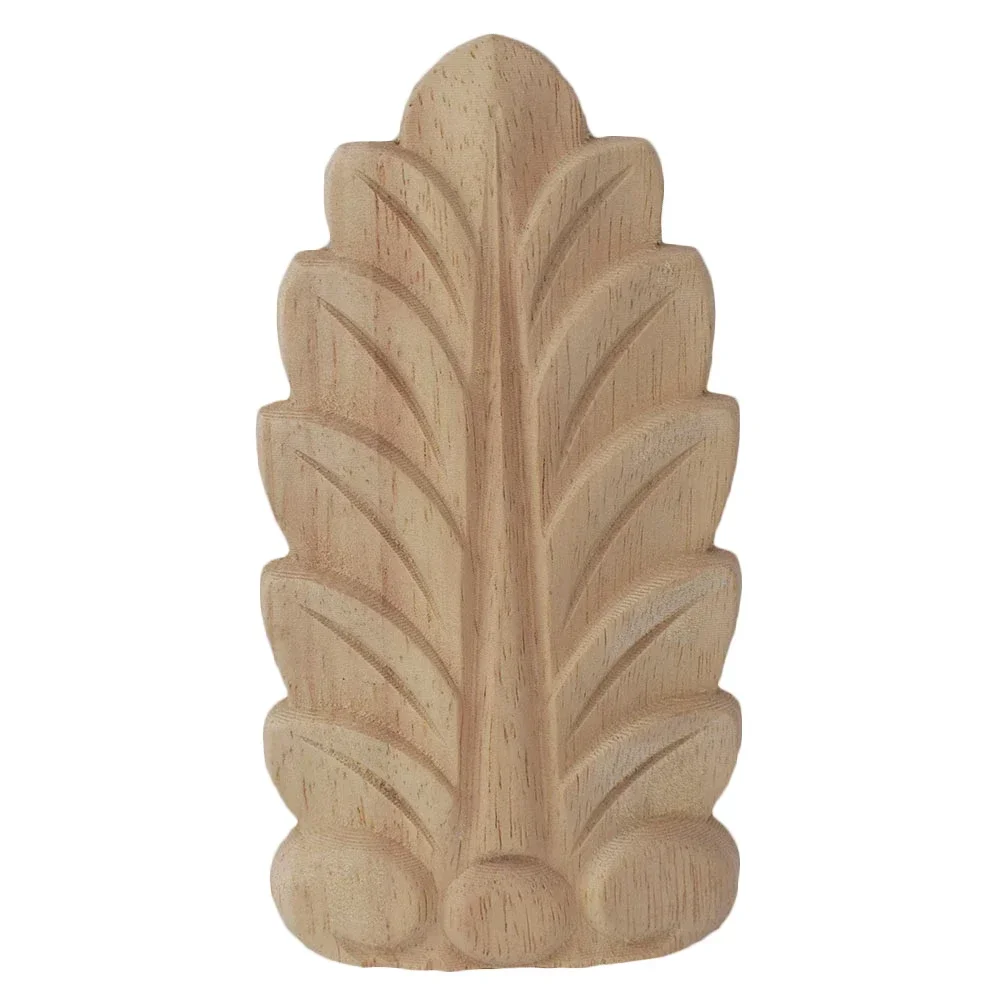 4PCS Wood Carving Applique European Wood Furniture Decorative Mouldings Decal Cabinet Door Wood Figurine Crafts Flower Board