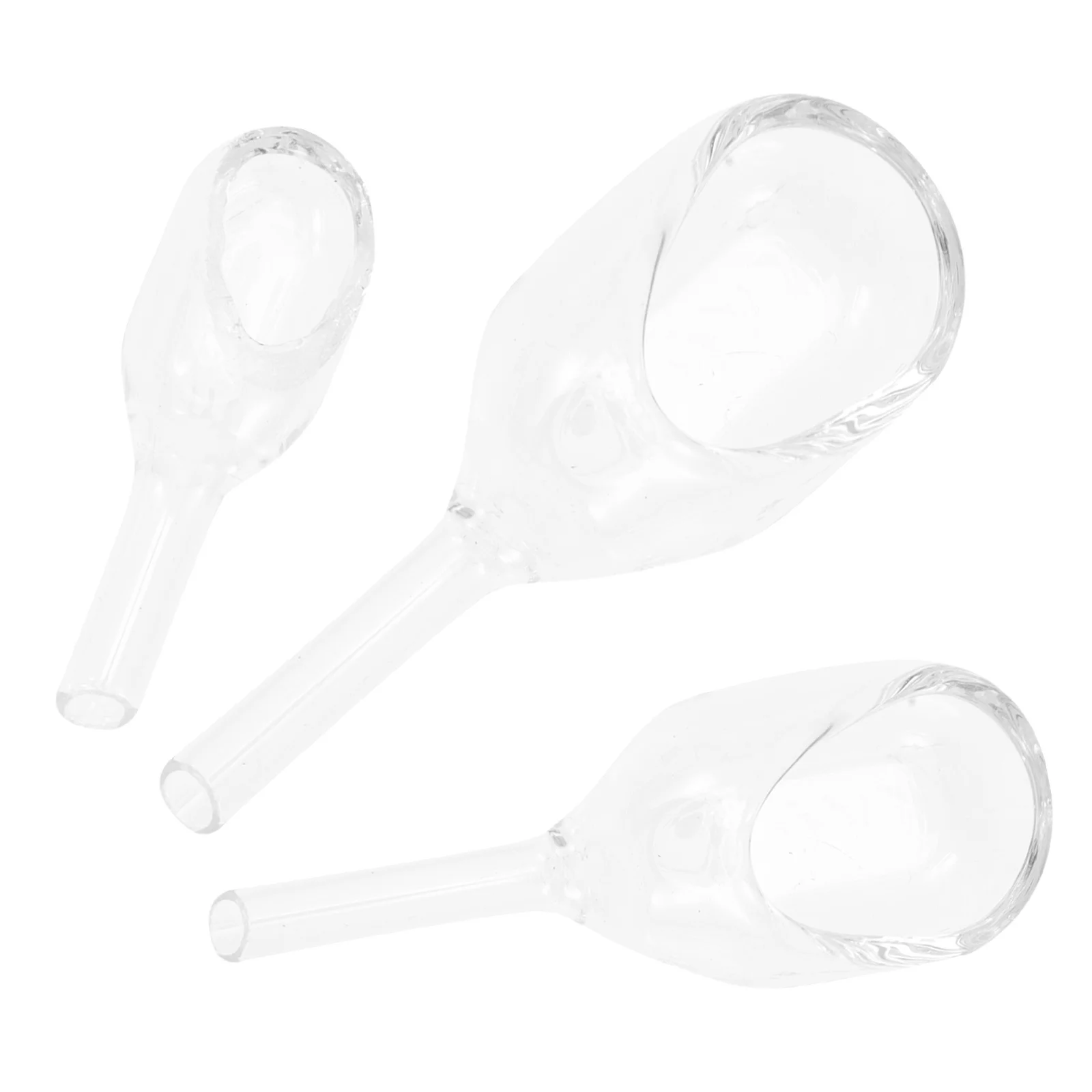 3Pcs Clear Glass Laboratory Weighing Boat Durable Lightweight Funnel for Lab Experiments Accurate Measurement Non-Stick Surface