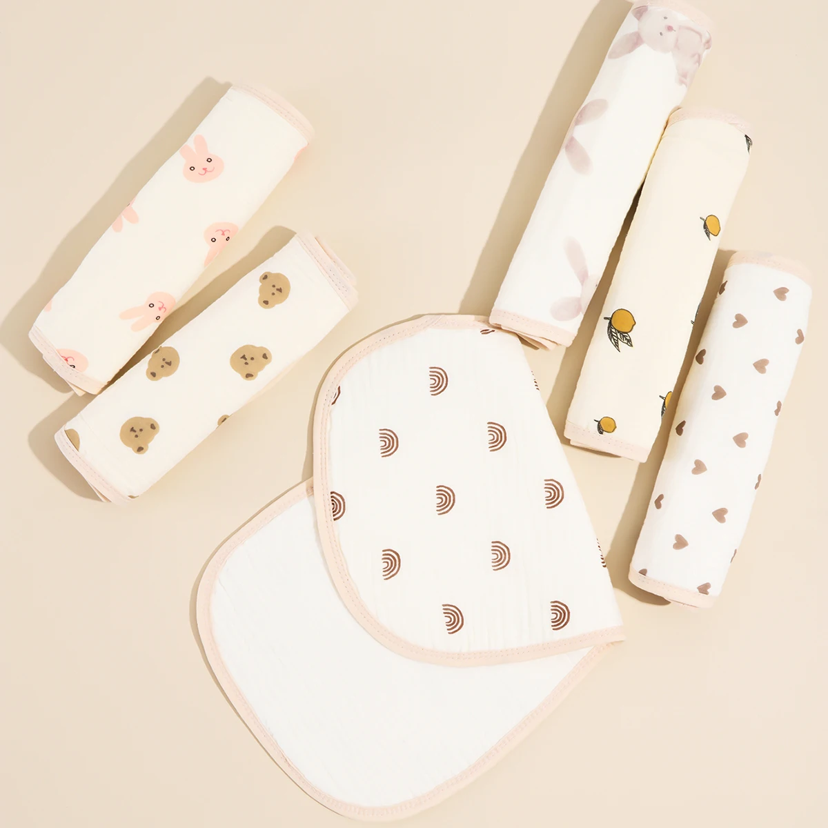 

6-piece newborn baby burp towel 6-layer gauze shoulder pad Waterproof spitting towel Bib baby drool towel