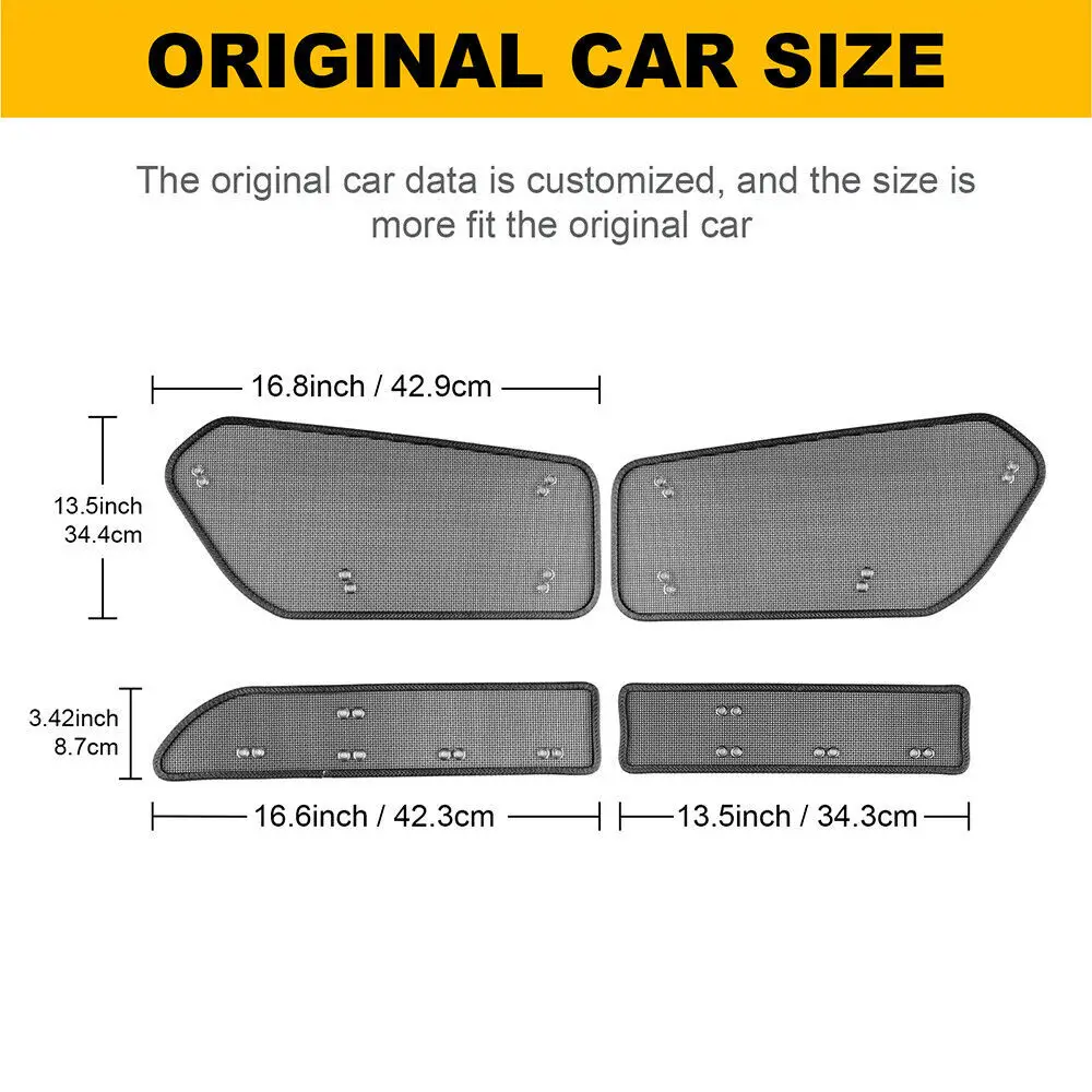 For Subaru Crosstrek 2024 Car Insect Net Cover Trim Black Stainless Steel 4Pcs